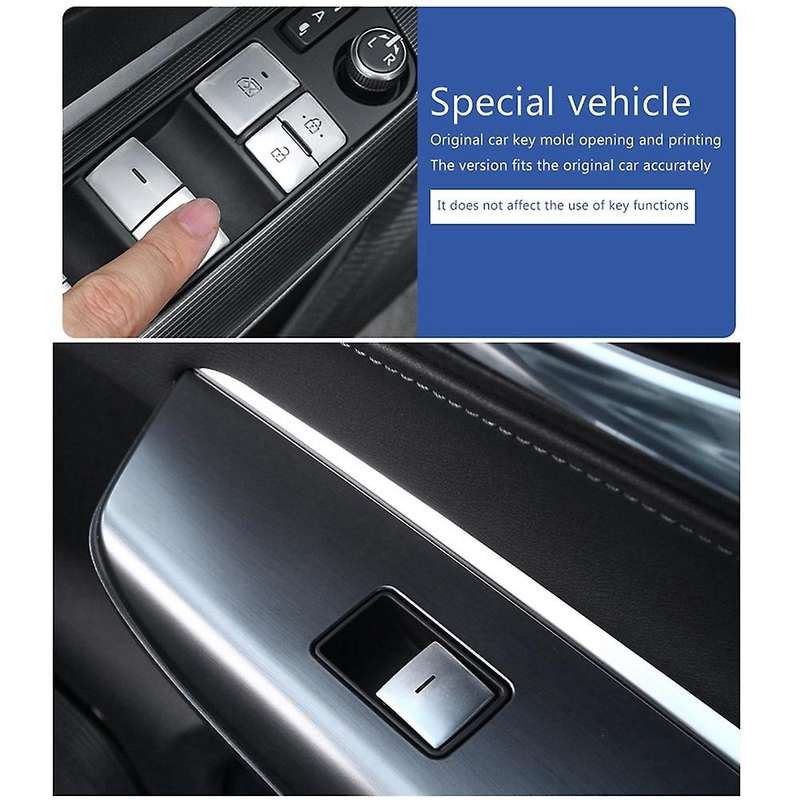 For Toyota Harrier Venza Car Window Lift Switch Button Sticker,silver