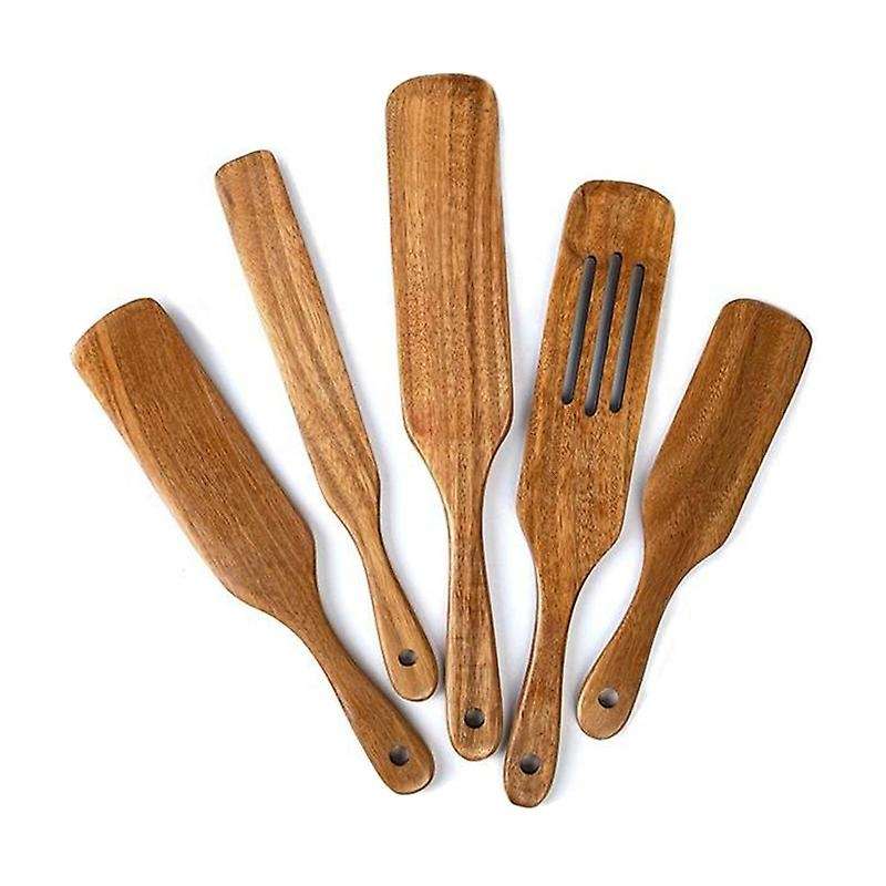 6-piece Teak Wooden Cooking Utensils Set Spatula Slotted Spatula