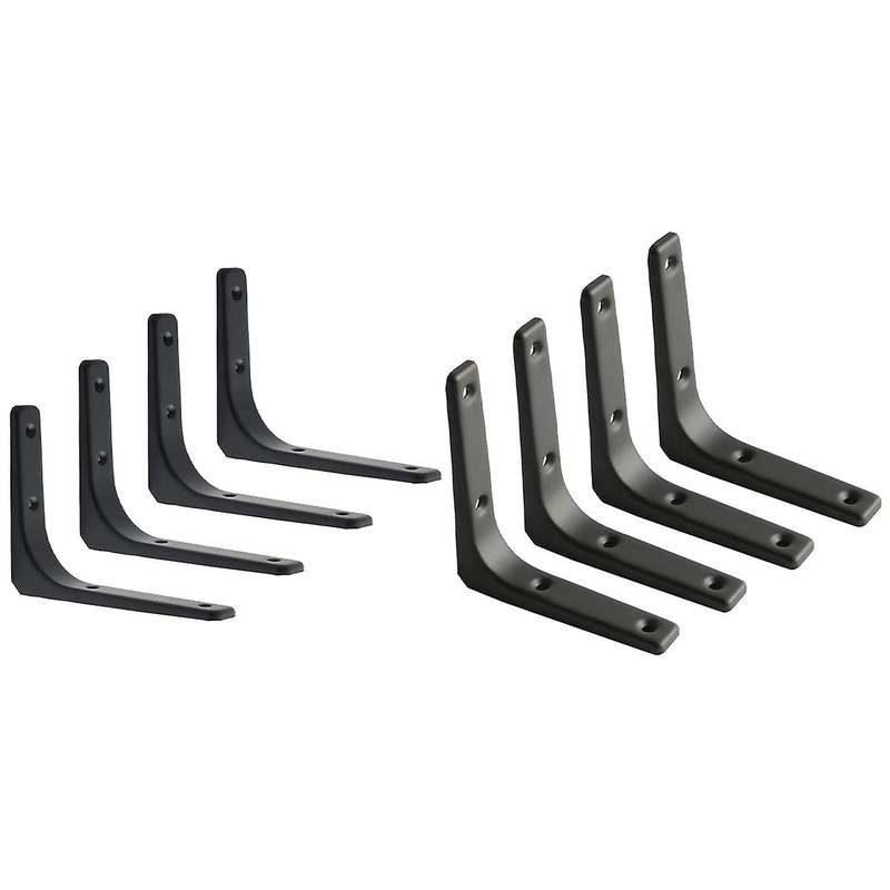 4 Pcs Iron Wall Shelf Bracket, 4 X 4 Inch Heavy Duty Bracket, Black