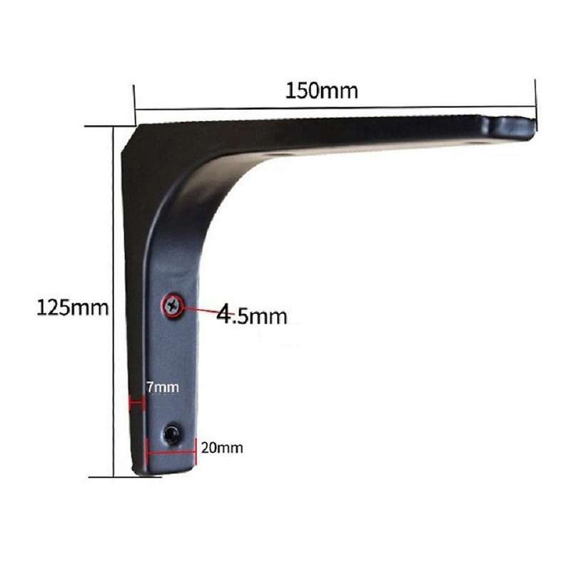 4 Pcs Iron Wall Shelf Bracket, 4 X 4 Inch Heavy Duty Bracket, Black