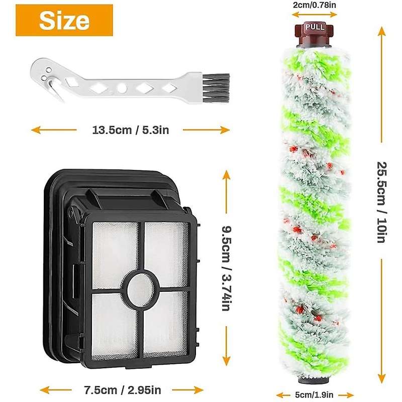 2 Pet Rolling Brush +3 Filters for Bissell Crosswave 1785/1866/1868