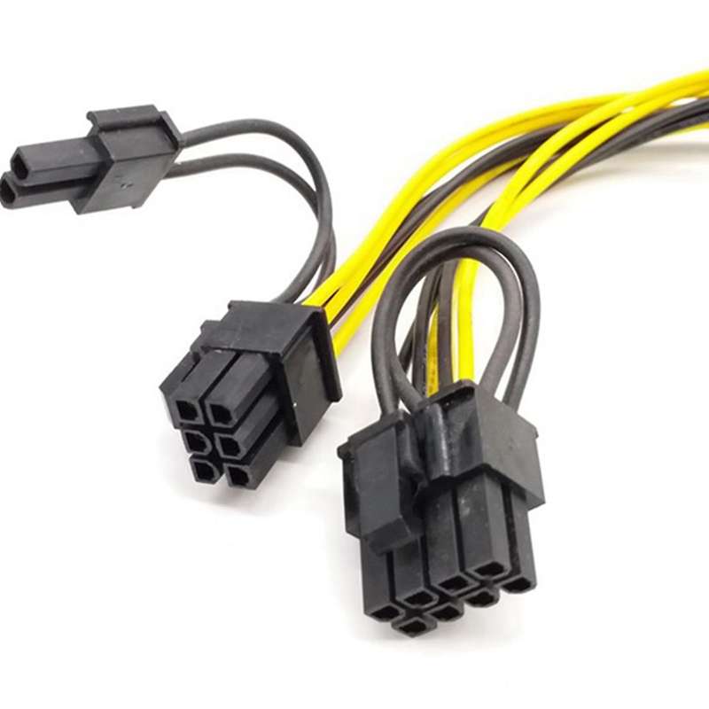 5pcs Pci-e 8p Female to 2 Port Dual 8 Pin Power Extension Cable Cord