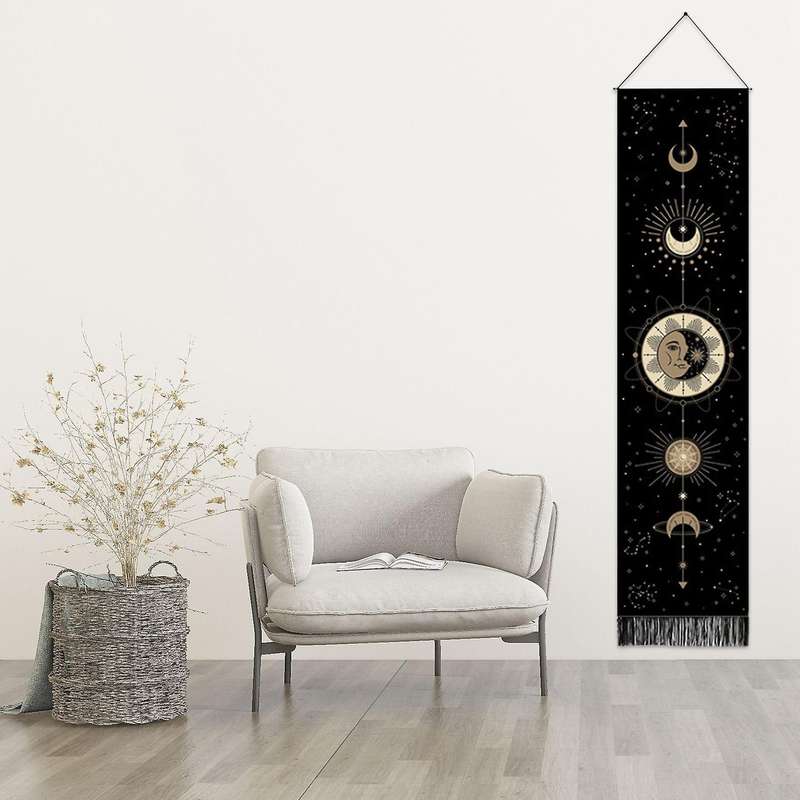 2 Pcs Black and White Sun Moon Decorative Tapestry for Home Decor