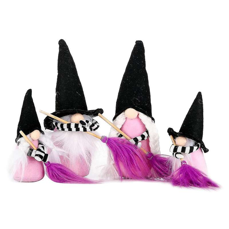 Halloween Witch Gnomes Plush Decor Nordic Faceless Elf Dolls Broom