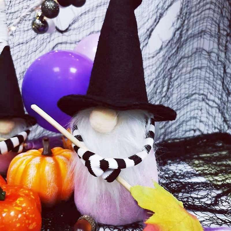 Halloween Witch Gnomes Plush Decor Nordic Faceless Elf Dolls Broom