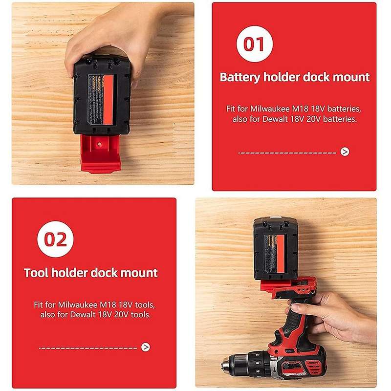 5pcs Tool Mount for Dewalt 18v,20v Drill, Battery Holder C
