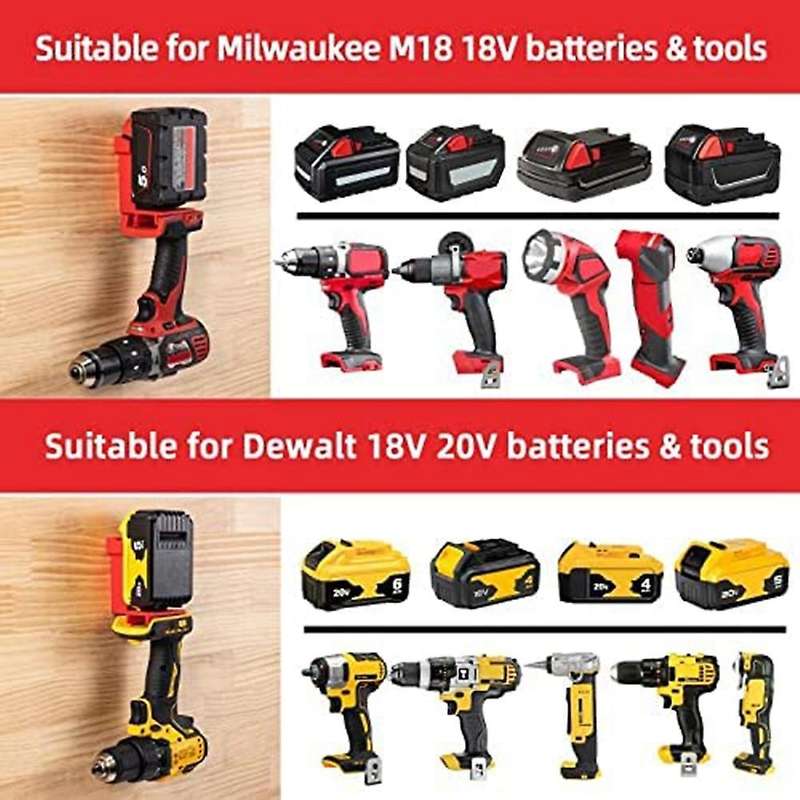 5pcs Tool Mount for Dewalt 18v,20v Drill, Battery Holder C