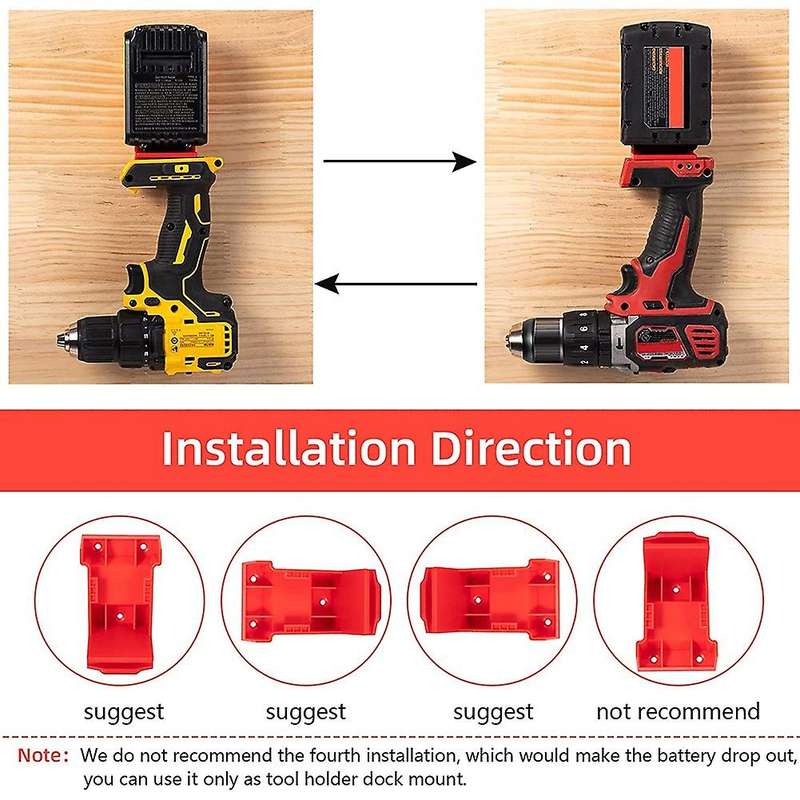 5pcs Tool Mount for Dewalt 18v,20v Drill, Battery Holder C