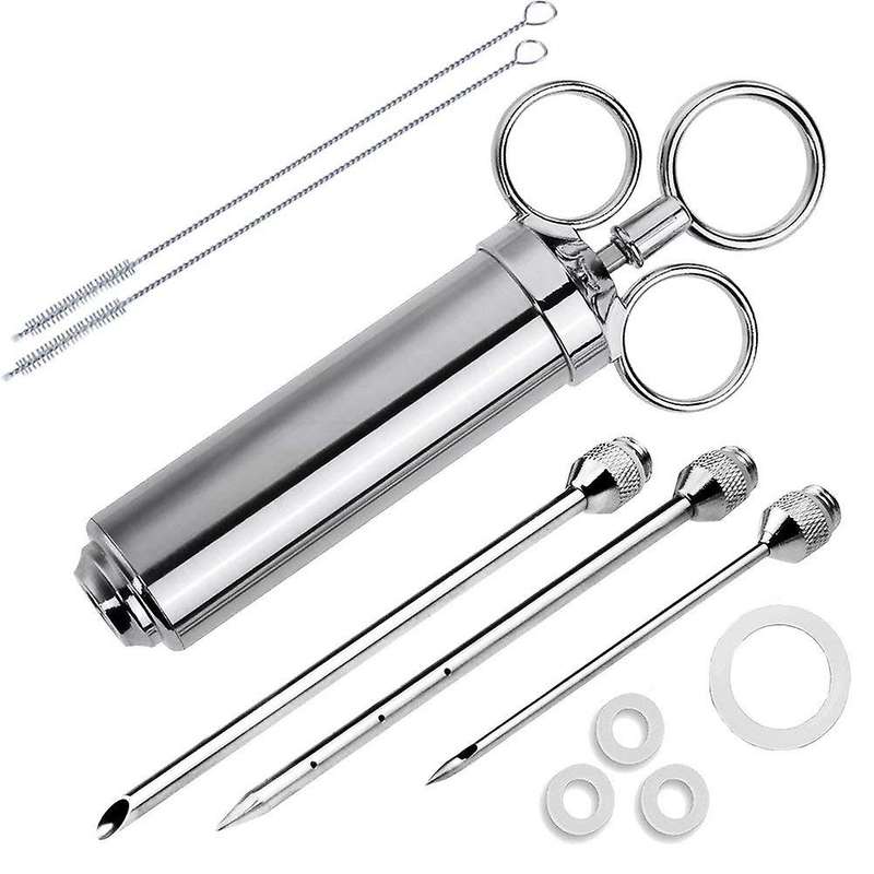 Meat Injector, 2-oz Marinade Flavor Injector 304 Stainless Steel