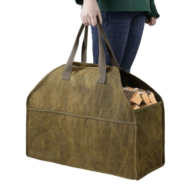 Canvas Firewood Wood Carrier Bag Storage Holder Camping Outdoor