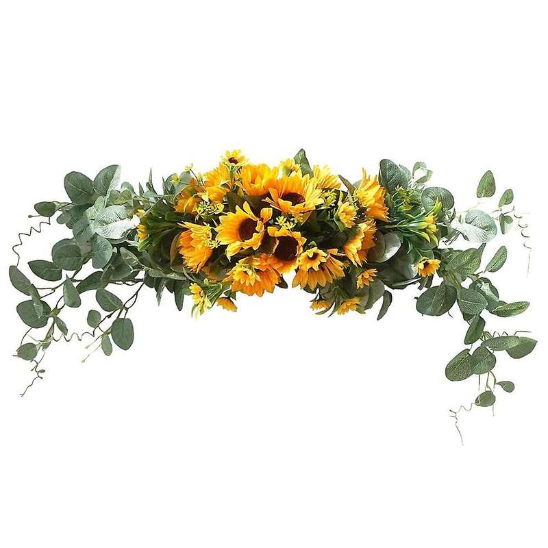 Floral Swag Artificial Flowers Sunflower Wreath Handmade Garland