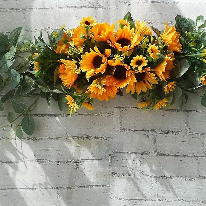 Floral Swag Artificial Flowers Sunflower Wreath Handmade Garland