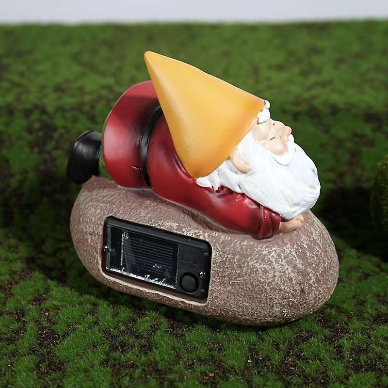 Dwarf Miner Resin Figurines Crafts Outdoor Waterproof Solar Gnome B