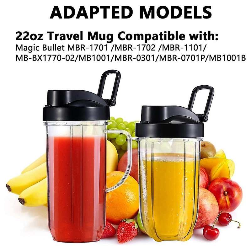 Blender Cups Set 16oz&22oz with Flip-top Lid for Magic Mbr Mb Series