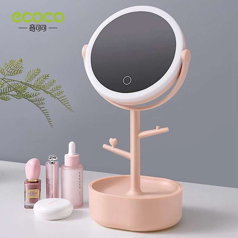 Ecoco Led Makeup Mirror Jewelry Box Desktop Vanity Mirror Hd Large ,1