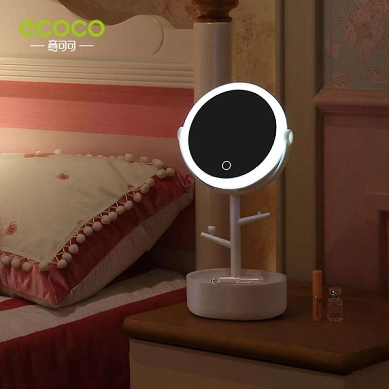 Ecoco Led Makeup Mirror Jewelry Box Desktop Vanity Mirror Hd Large ,1