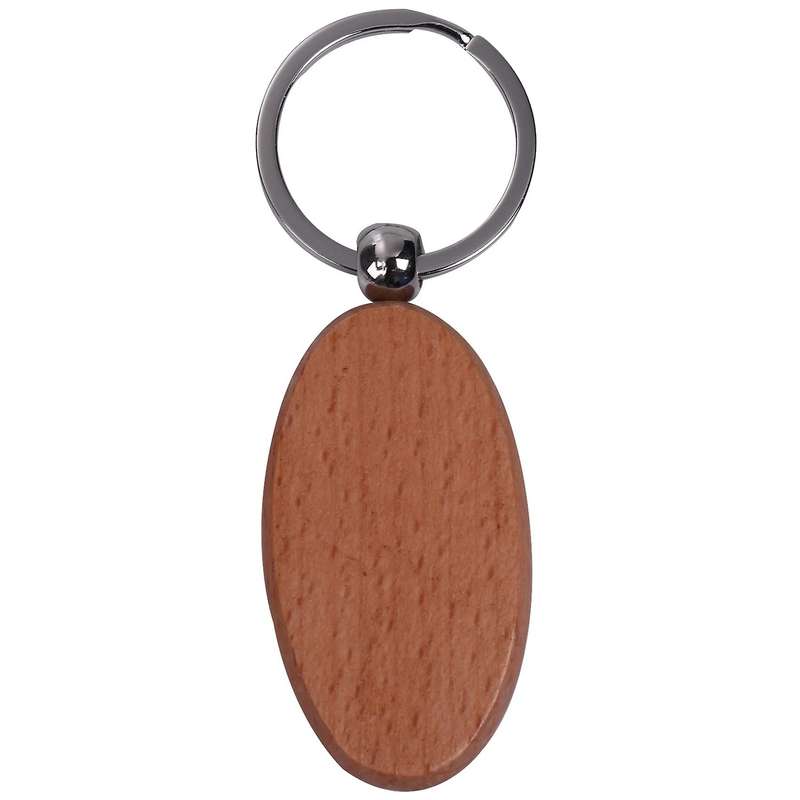 40 Pcs Blank Diy Custom Wood Key Chains Tags Anti Lost (mixed Design)