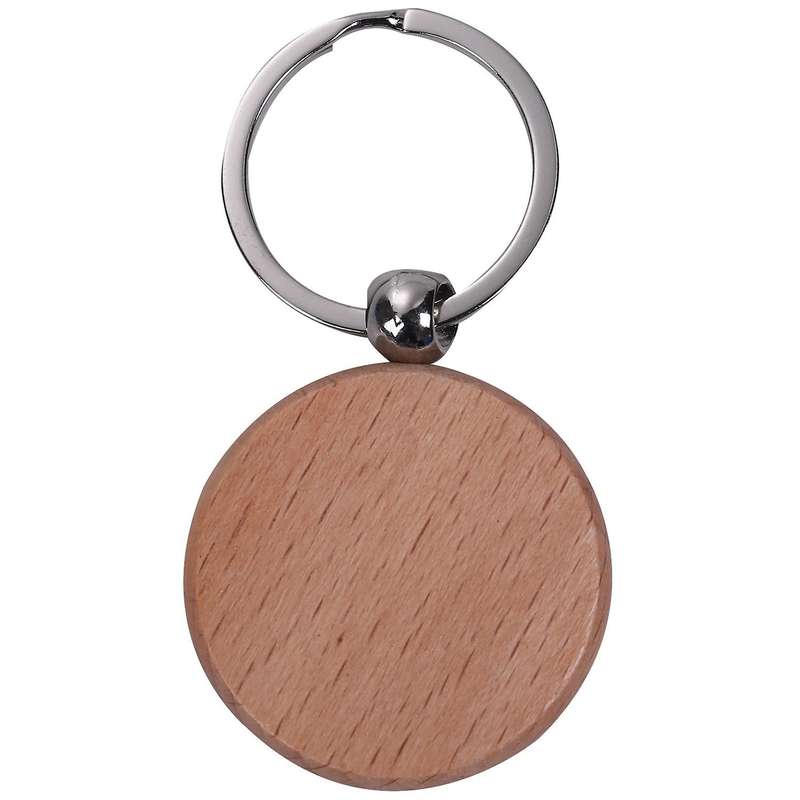 40 Pcs Blank Diy Custom Wood Key Chains Tags Anti Lost (mixed Design)