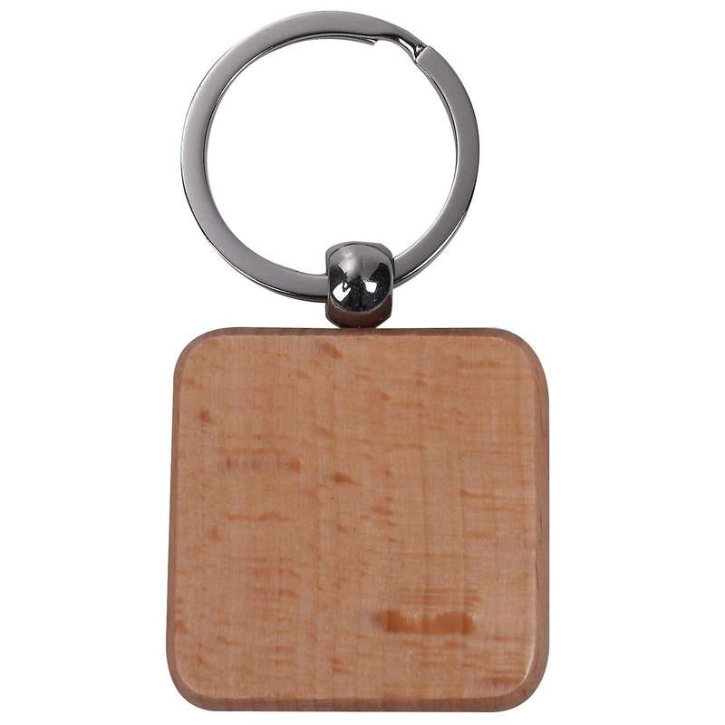 40 Pcs Blank Diy Custom Wood Key Chains Tags Anti Lost (mixed Design)