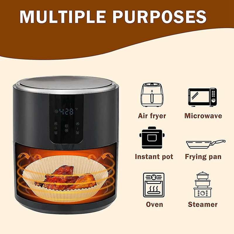 Air Fryer Disposable Paper Liner, 100 Pcs Non-stick , Water-proof