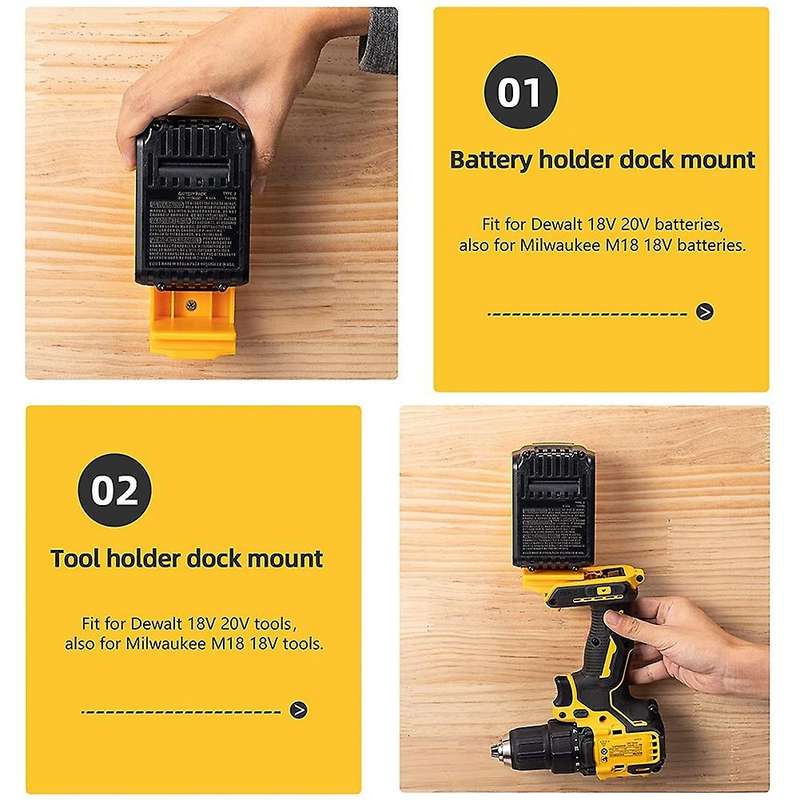 5pcs Tool Mount for Dewalt 18v,20v Drill, Battery Holder A