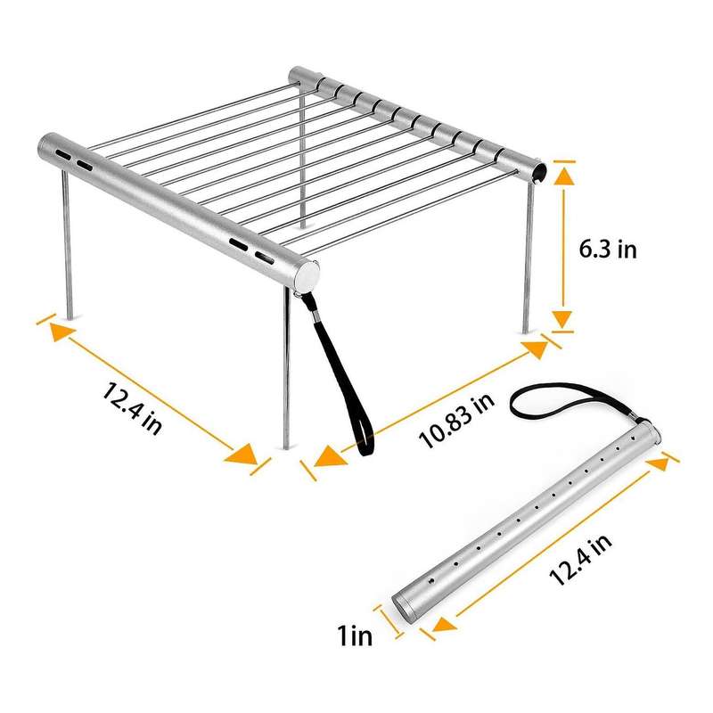 Stainless Steel Charcoal Barbeque Grill for Picnic Backyards Survival