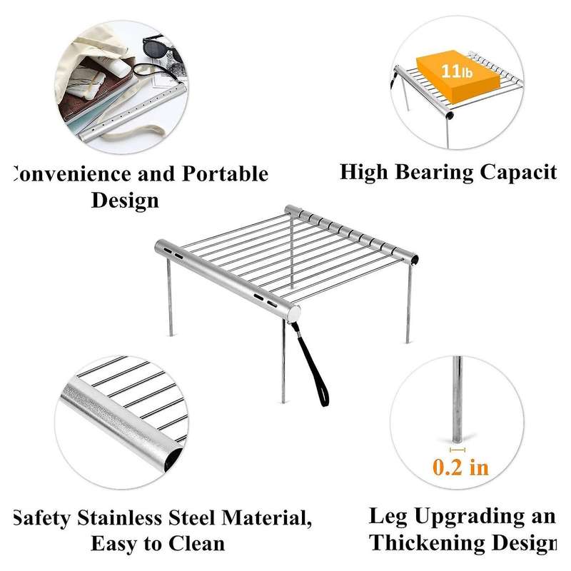Stainless Steel Charcoal Barbeque Grill for Picnic Backyards Survival