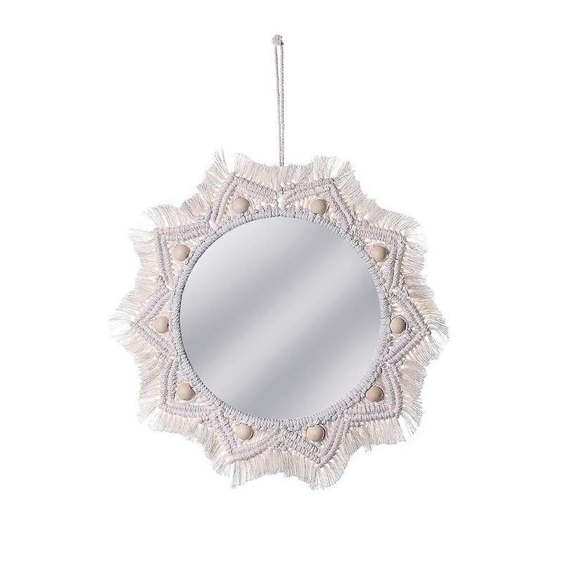 Macrame Mirror Handmade Tapestry Makeup Mirror Compact Bohemia