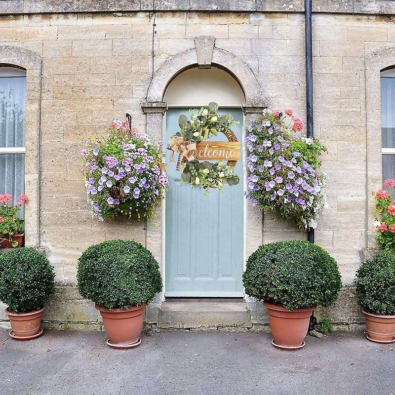 Eucalyptu Wreath for Front Door Artificial Tulip Eucalyptus Leaf