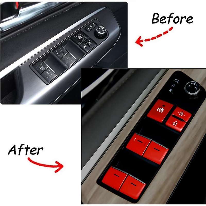 For Toyota Harrier Venza Car Window Lift Switch Button Sticker,red