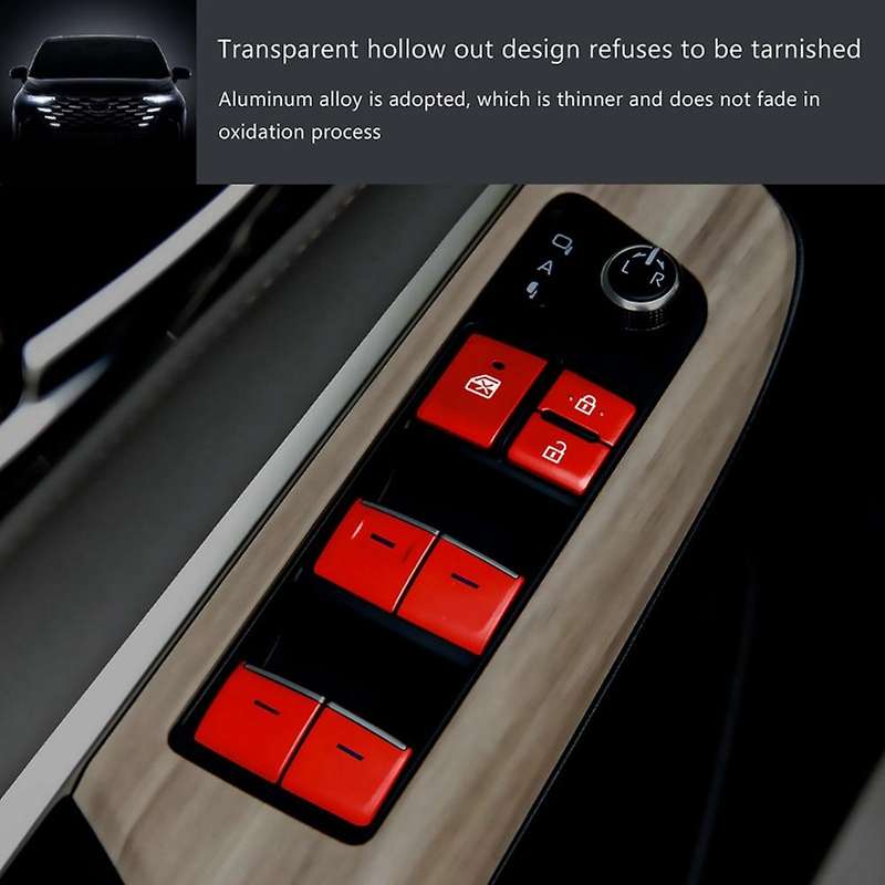 For Toyota Harrier Venza Car Window Lift Switch Button Sticker,red