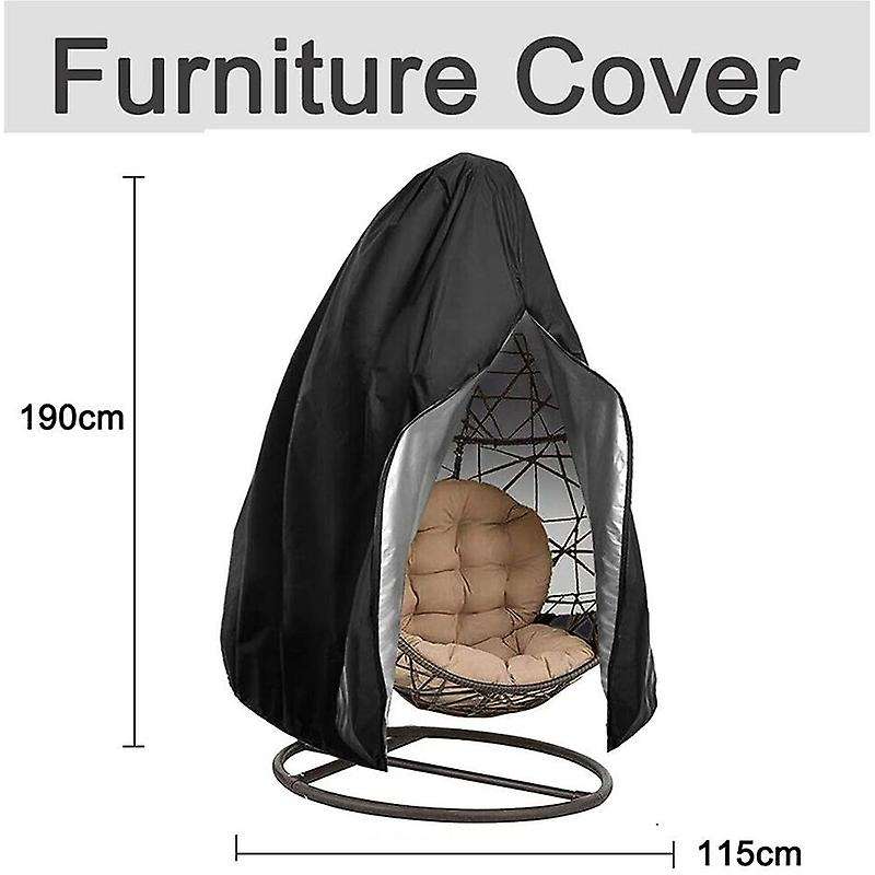 Outdoor Swing Chair Cover Anti-dust with Zipper 210d Oxford Fabric