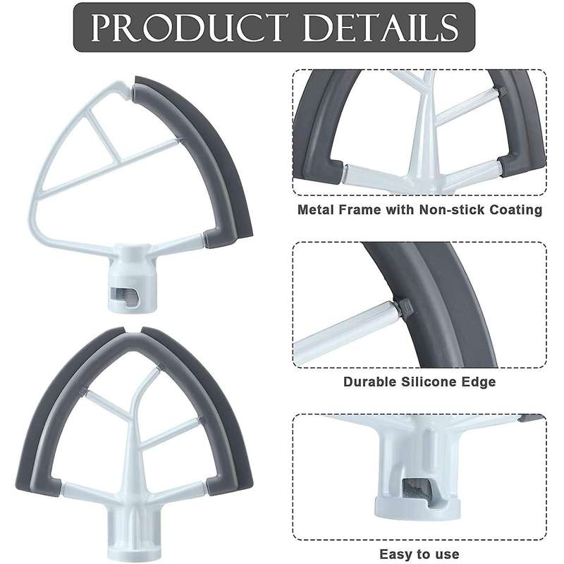 Flex Edge Beaters Set for Kitchenaid for 4.5-5qt Bowl-lift Stand