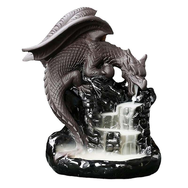 Dragon Zen Decor Waterfall Incense Cone Holder Meditation Backflow