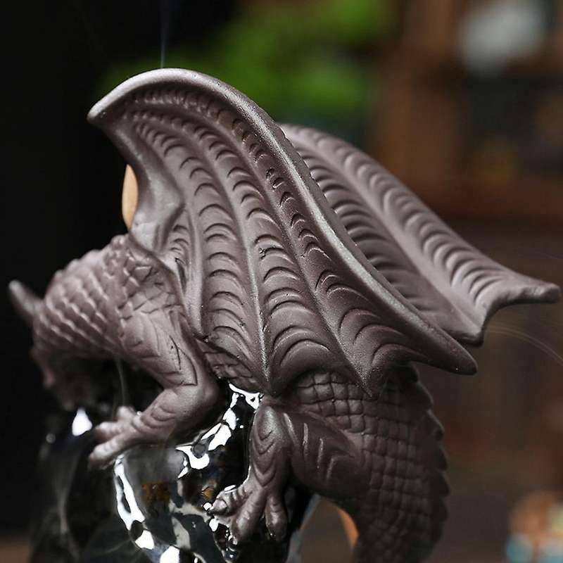 Dragon Zen Decor Waterfall Incense Cone Holder Meditation Backflow
