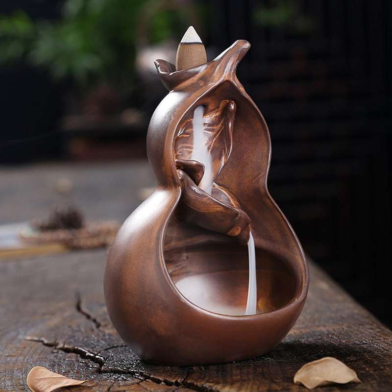 Ceramic Backflow Incense Waterfall Home Ornament Zen Incense Burner
