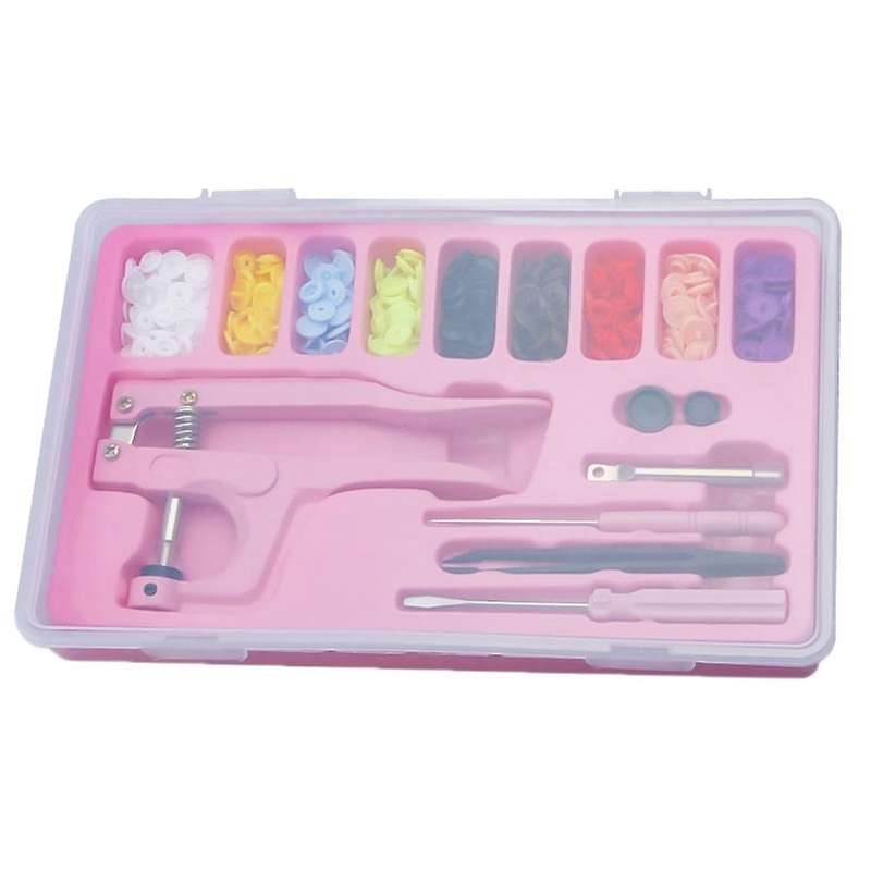 100 Sets 9 Color Plastic Snap Buttons with Snaps Pliers Tool Kit
