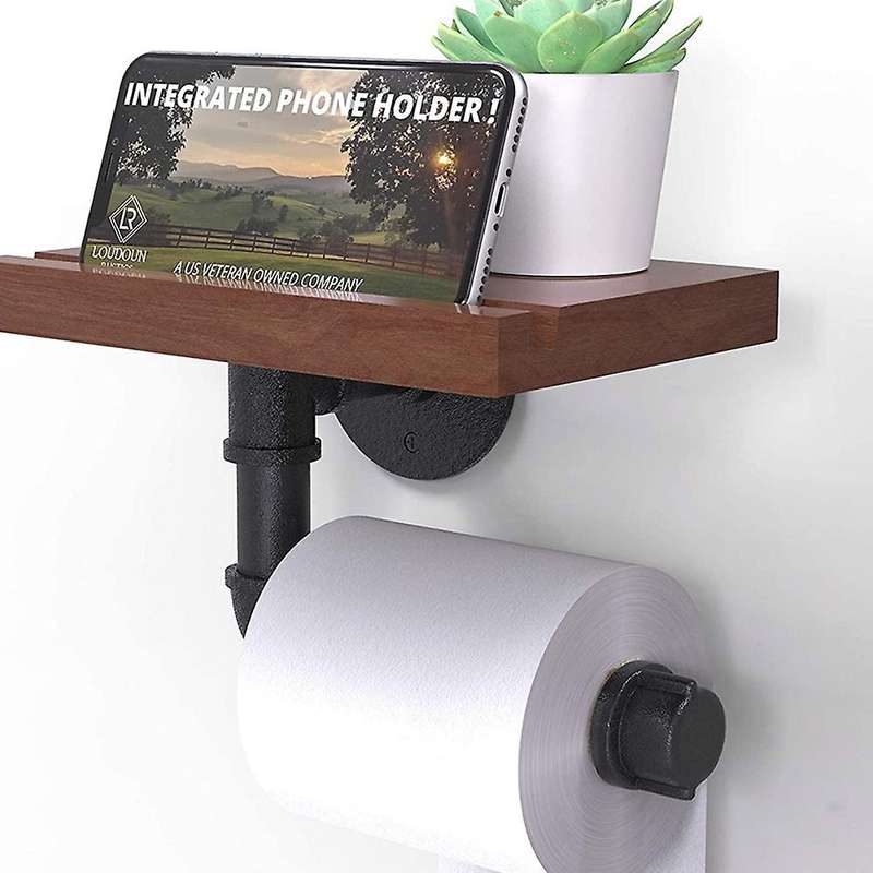 Rustic Industrial Toilet Paper Roll Holder,pipe Floating Holder,b
