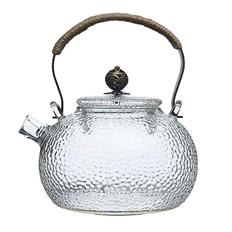 700ml Hammer Heat-resistant Glass Transparent Copper Handle Kettle