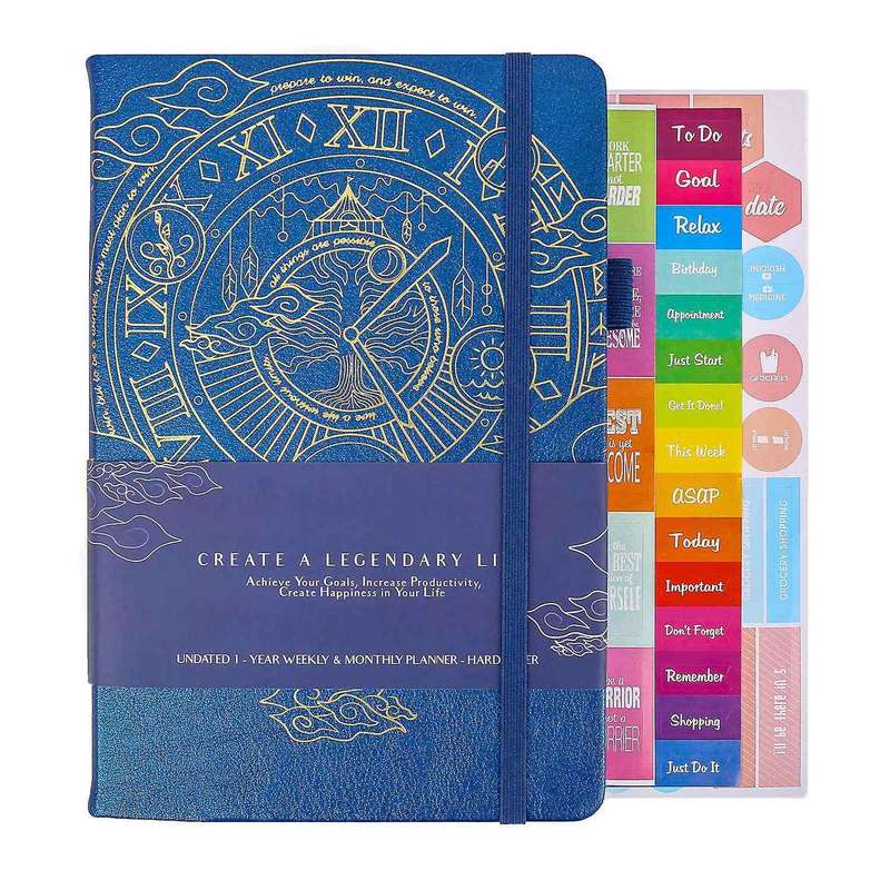 Hourly Schedule with Time Slots Time Management Book (blue)
