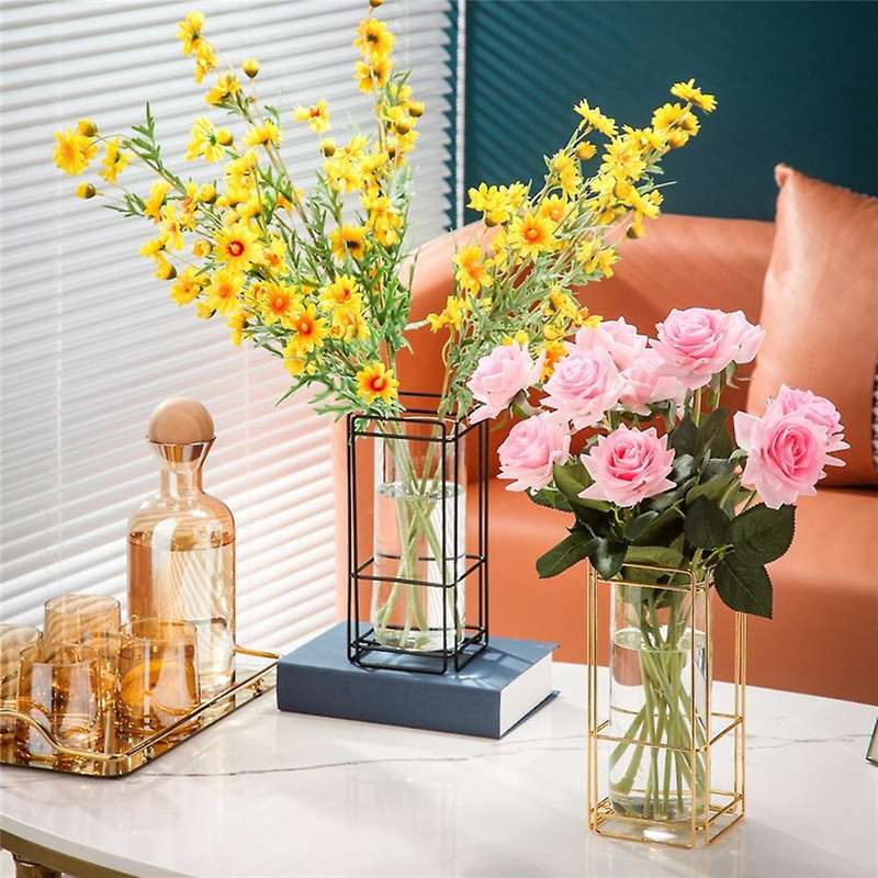 Glass Vase Hydroponic Home Decor Accessories Flower Vases Rose Gold