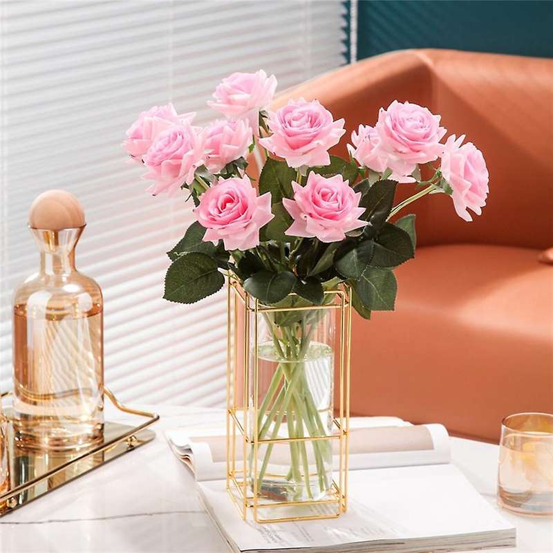 Glass Vase Hydroponic Home Decor Accessories Flower Vases Rose Gold