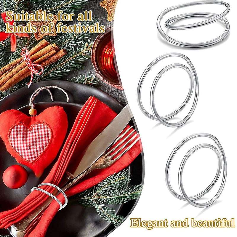Spiral Napkin Ring Wedding Thanksgiving Christmas Napkin Decor,silver