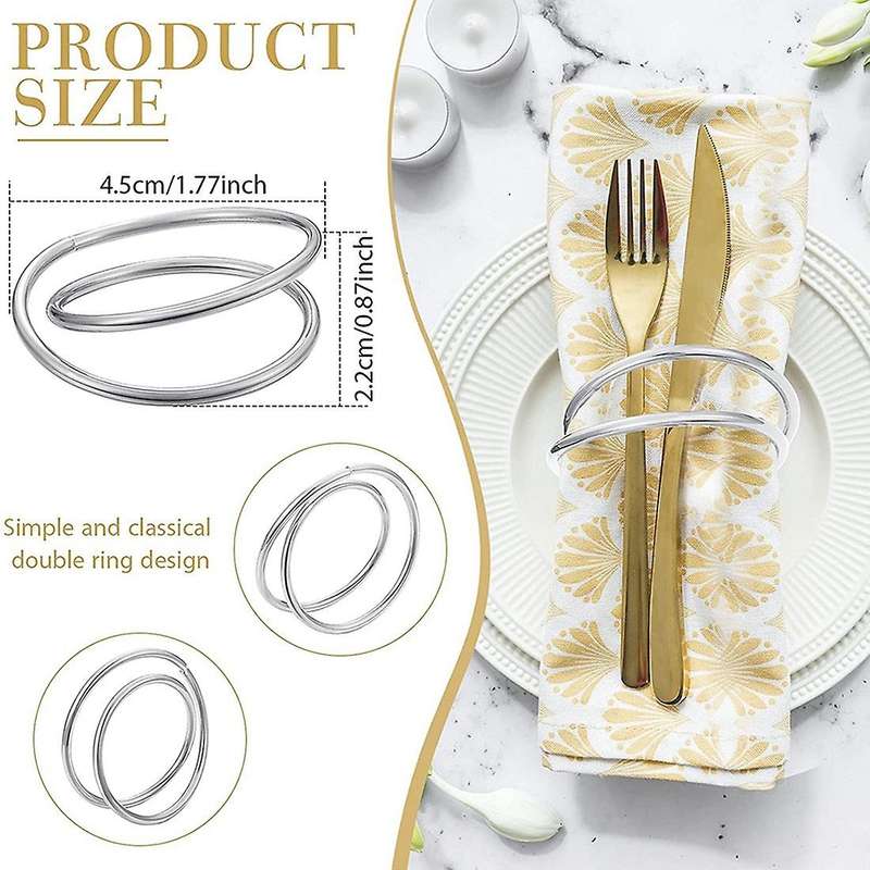 Spiral Napkin Ring Wedding Thanksgiving Christmas Napkin Decor,silver