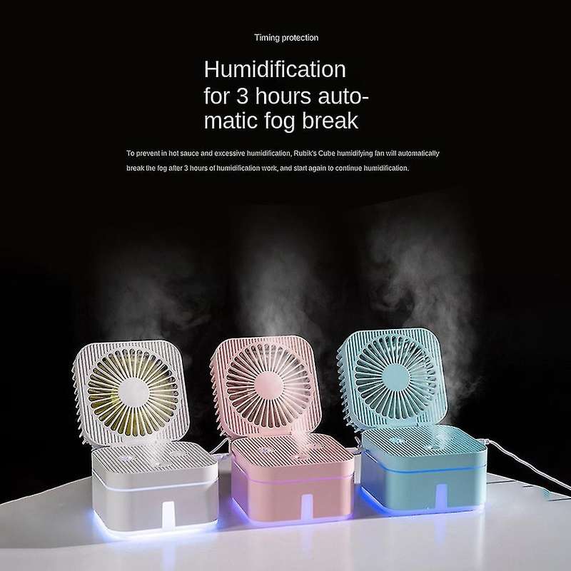 Portable Misting Fan,cooling Fan, 4 In 1 Humidifier Spray Fan, White