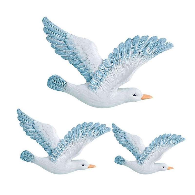 3pcs Different Sizes Mediterranean Style Sea Resin Birds Set Pendant