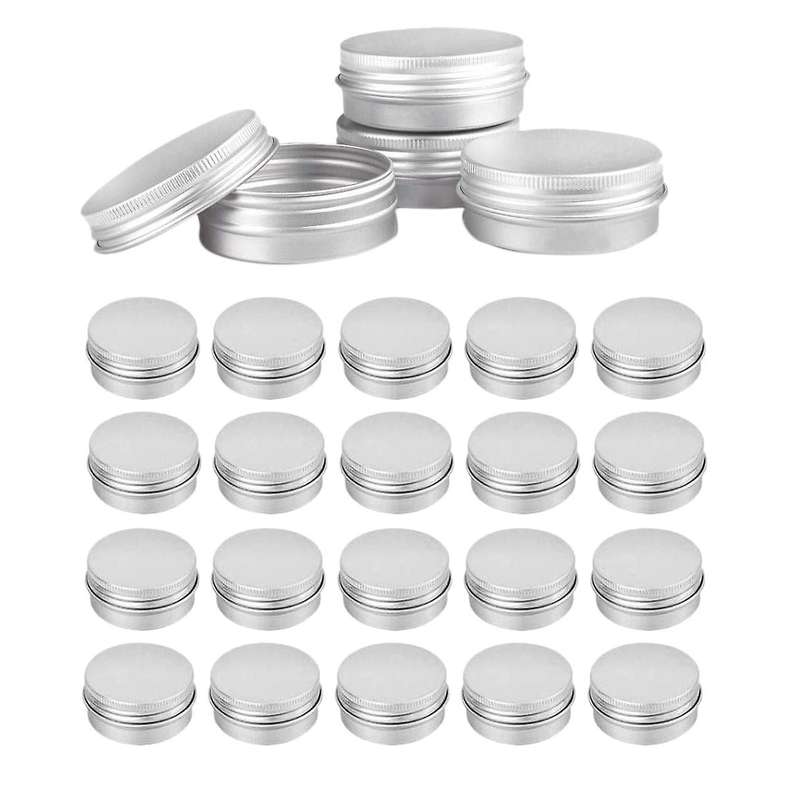 48 Pcs 1 Oz Tins Silver Aluminum Tins Cans Screw Top Round Tins Cans