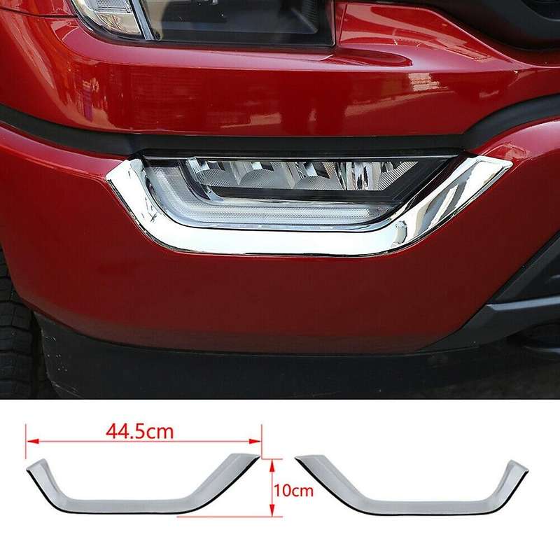 Front Fog Light Lamp Eyebrow Trim Cover Sticker Silver