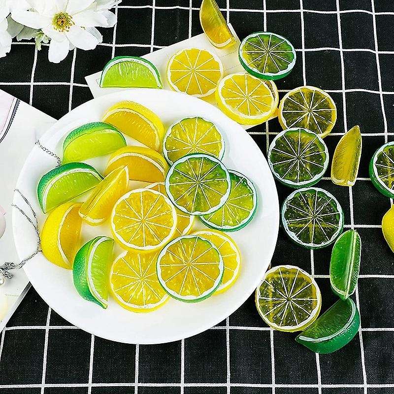 Lemon Slices Blocks : 30pcs Fake Lemon Slices &20pcs Lemon Blocks