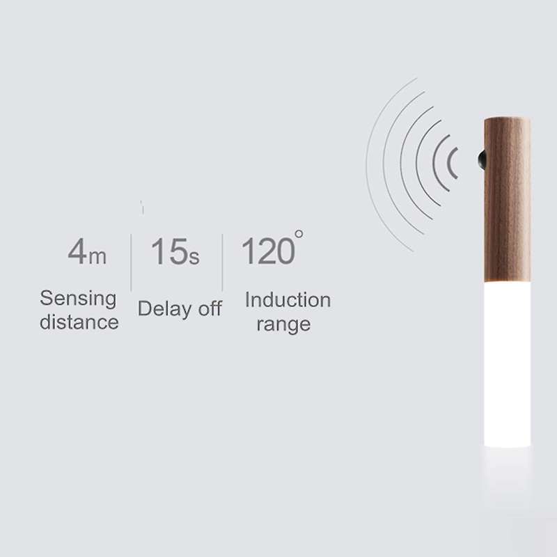 Intelligent Led Rechargeable Magnetic Wood Wall Light(walnut Wood)